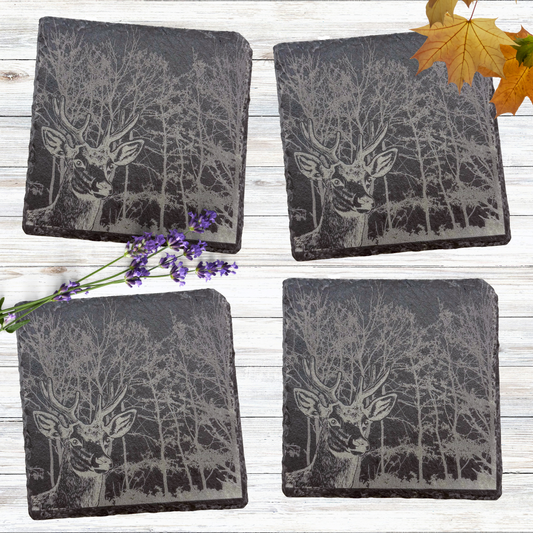 Deer Slate Coasters - Set Of 4